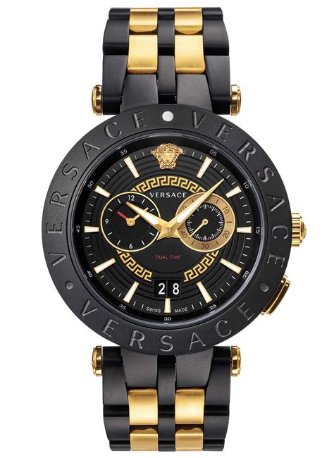 versace heren horloge met grijze kunststof band